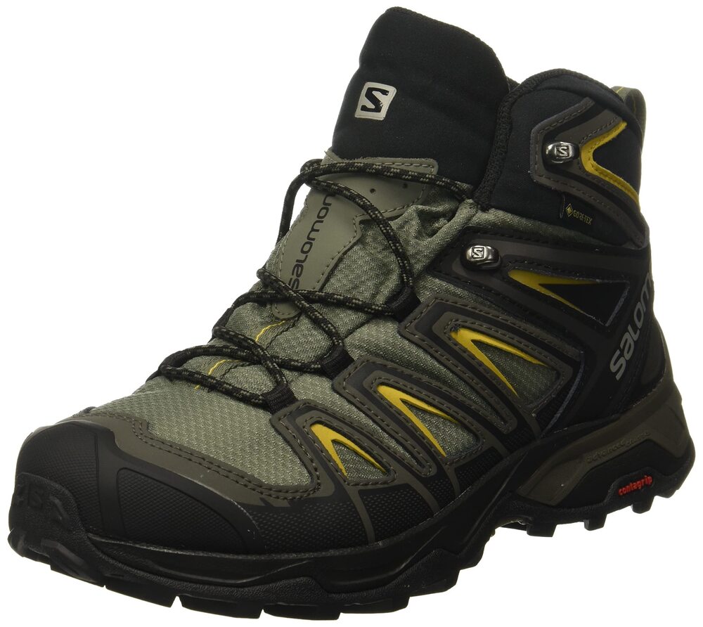 Salomon X Ultra 3 MID Gore-TEX Hiking Boots for Men, Castor, Gray, Size 11.5